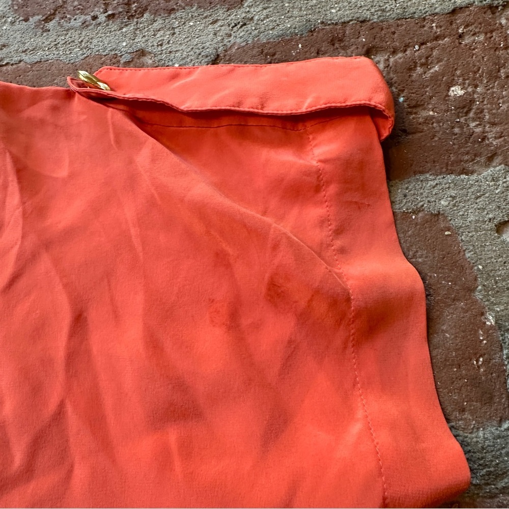 Bianca Coletti Size Small Orange Mini Dress Beach Cover Up Silk Tunic Resortwear - Picture 3 of 16